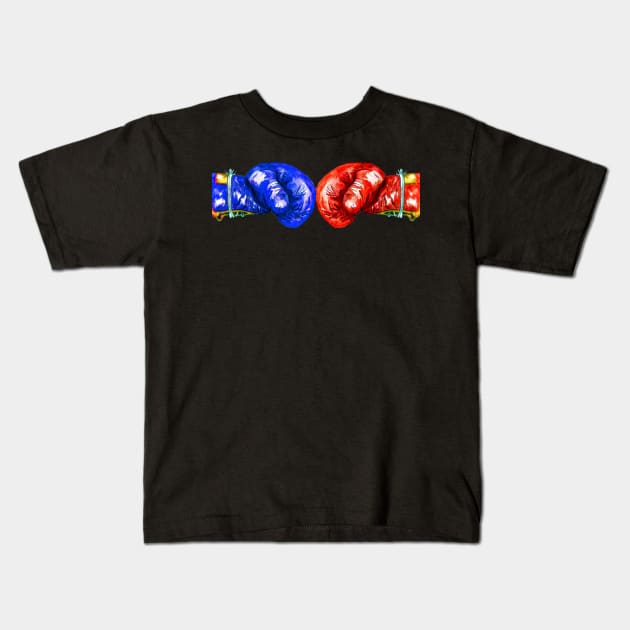 Boxing Gloves Kids T-Shirt by AnnArtshock